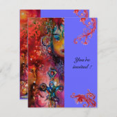 EXCALIBUR, helder rood, blauw paars fuchsia geel Kaart (Voorkant / Achterkant)