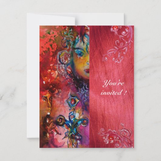 EXCALIBUR , helder rood blauw paars fuchsia Kaart (Voorkant)