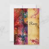 EXCALIBUR, helder rood, blauw perkament rsvp (Voorkant)