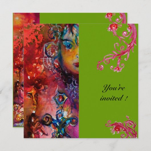 EXCALIBUR, helder rood, grijs Kaart (Voorkant / Achterkant)