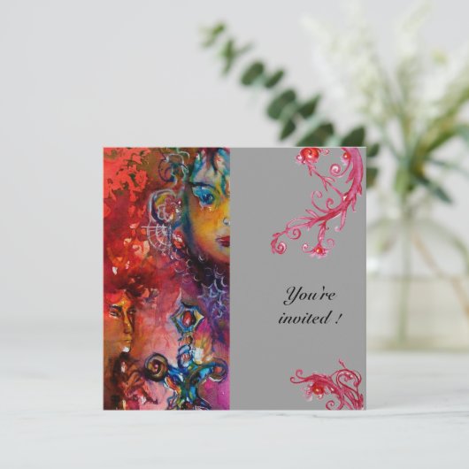 EXCALIBUR, helder rood, grijs Kaart (Staand voorkant)