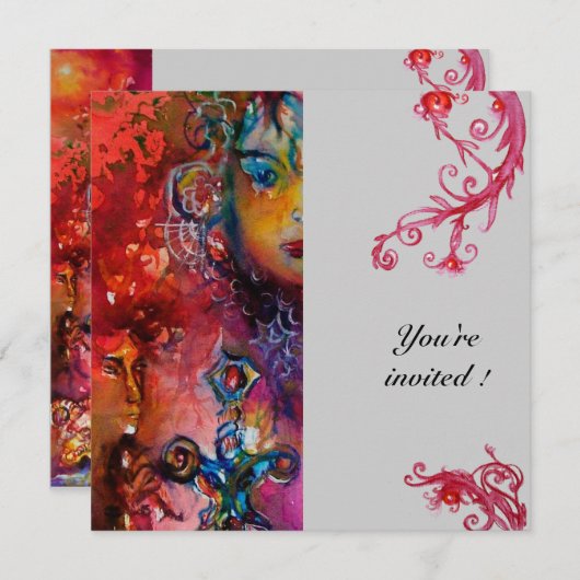 EXCALIBUR, helder rood, grijs Kaart (Voorkant / Achterkant)