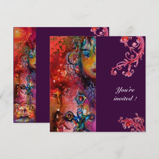 EXCALIBUR helder rood paars fuchsia blauw geel Kaart (Voorkant / Achterkant)