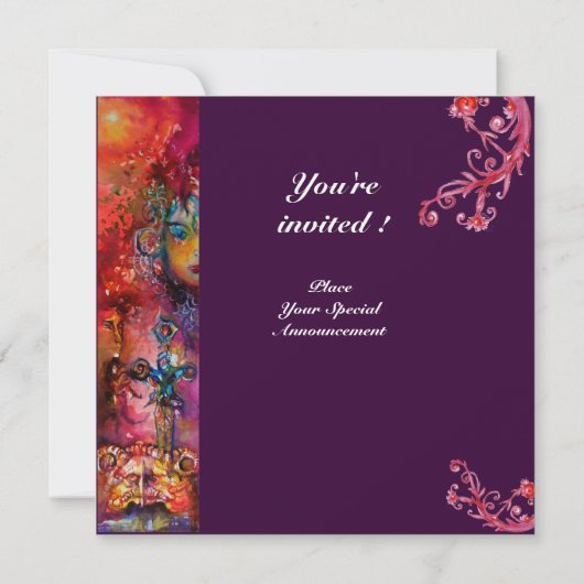 EXCALIBUR helder rood paars fuchsia blauw geel Kaart (Achterkant)