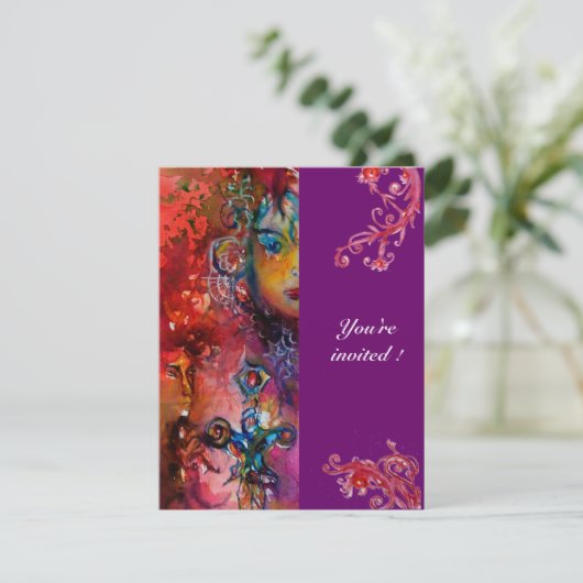 EXCALIBUR helder rood paars fuchsia blauw wit Kaart (Staand voorkant)