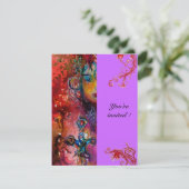 EXCALIBUR, helder rood, paars Kaart (Staand voorkant)