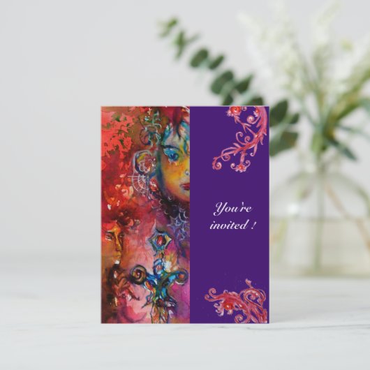 EXCALIBUR, helder rood, paars Kaart (Staand voorkant)