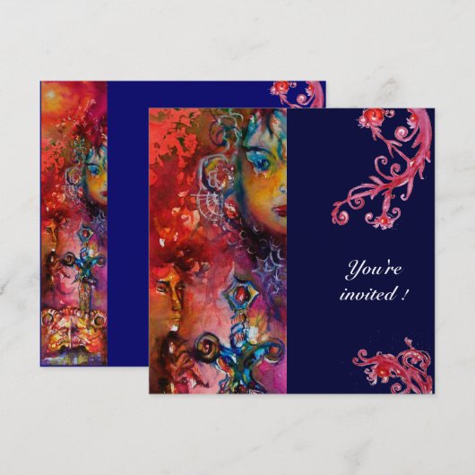 EXCALIBUR, helder rood, paars Kaart (Voorkant / Achterkant)