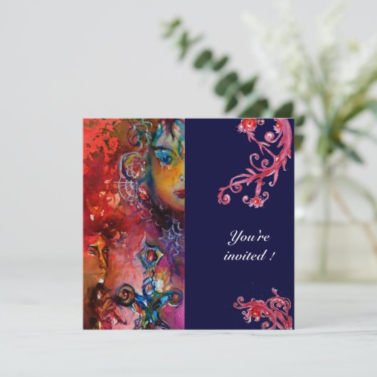 EXCALIBUR, helder rood, paars Kaart (Staand voorkant)