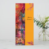 EXCALIBUR, helder rood, roze blauw geel Kaart (Staand voorkant)