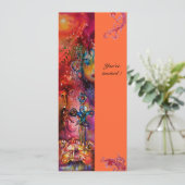 EXCALIBUR, helder rood, roze blauw geel Kaart (Staand voorkant)