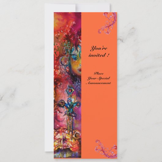 EXCALIBUR, helder rood, roze blauw geel Kaart (Achterkant)