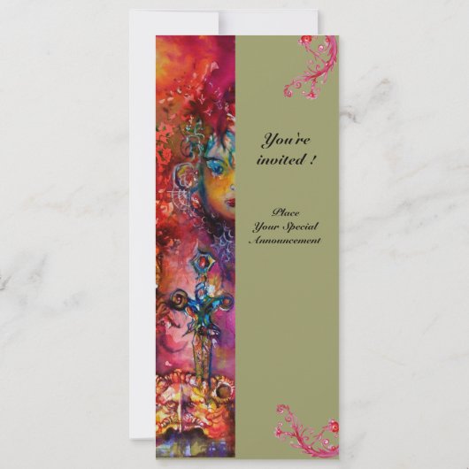 EXCALIBUR , helder rood ,roze blauw groen Kaart (Achterkant)