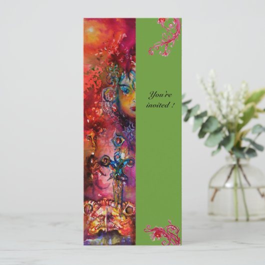 EXCALIBUR , helder rood ,roze blauw groen Kaart (Staand voorkant)