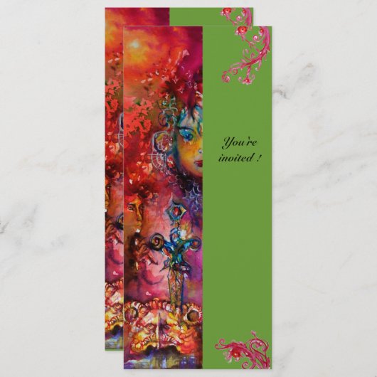 EXCALIBUR , helder rood ,roze blauw groen Kaart (Voorkant / Achterkant)