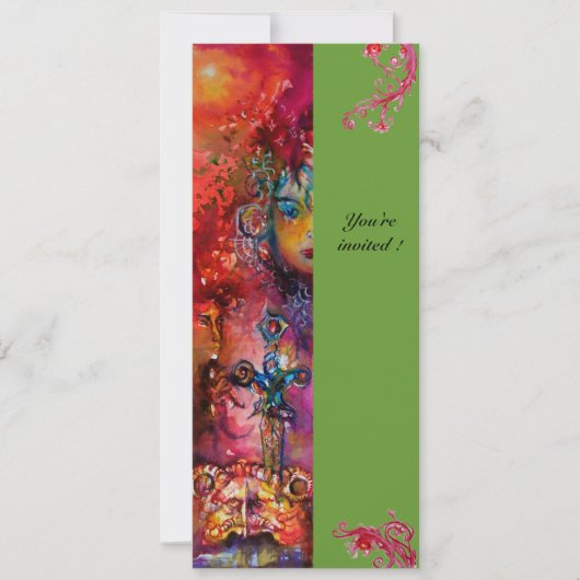 EXCALIBUR , helder rood ,roze blauw groen Kaart (Voorkant)