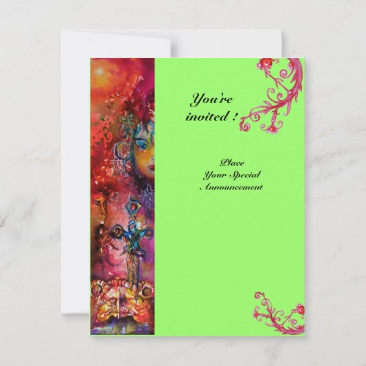 EXCALIBUR , helder rood ,roze blauw groen Kaart (Achterkant)