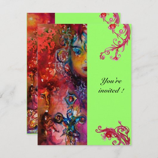 EXCALIBUR , helder rood ,roze blauw groen Kaart (Voorkant / Achterkant)