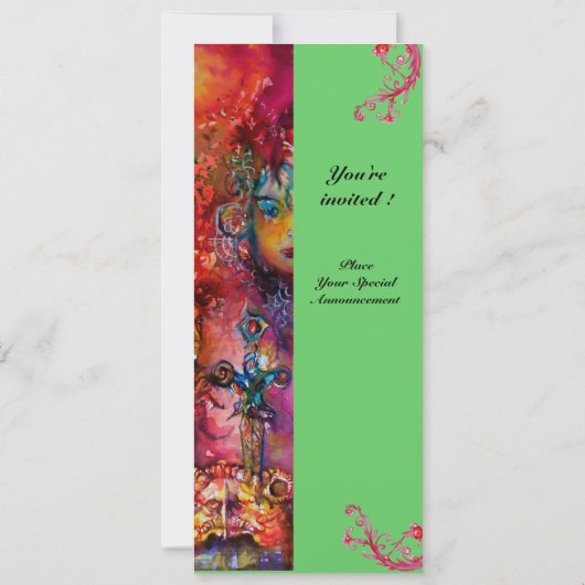 EXCALIBUR, helder rood, roze blauw groen Kaart (Achterkant)