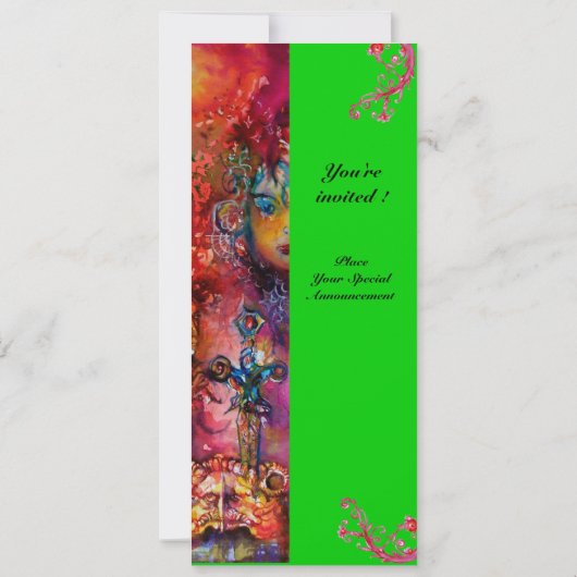 EXCALIBUR , helder rood ,roze blauw groen Kaart (Achterkant)