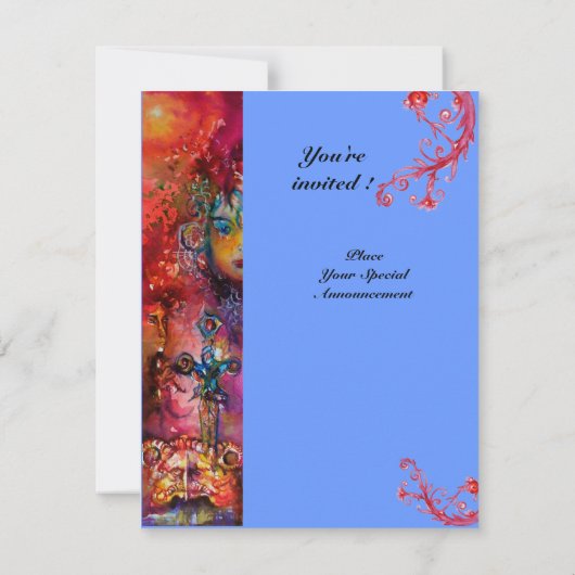 EXCALIBUR, helder rood, roze blauw Kaart (Achterkant)