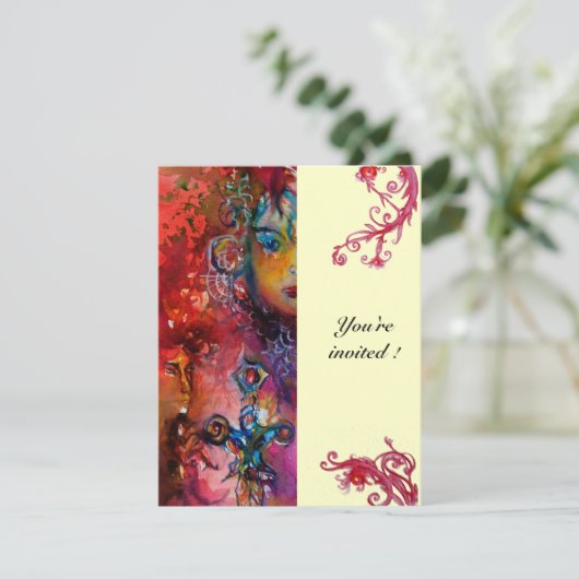 EXCALIBUR, helder rood, roze blauw, lichtblauw Kaart (Staand voorkant)