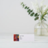 EXCALIBUR, helder rood, roze blauw metaalgoud Mini Visitekaartje (Staand voorkant)