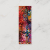 EXCALIBUR, helder rood, roze blauw metaalgoud Mini Visitekaartje (Achterkant)