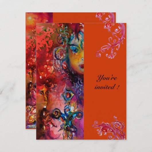 EXCALIBUR , helder rood ,roze blauw oranje Kaart (Voorkant / Achterkant)