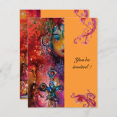 EXCALIBUR, helder rood, roze blauw sinaasappel Kaart (Voorkant / Achterkant)