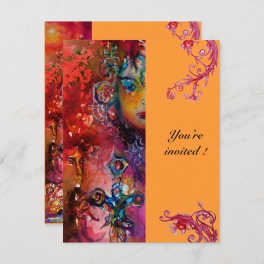 EXCALIBUR, helder rood, roze blauw sinaasappel Kaart