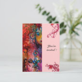 EXCALIBUR , helder rood roze Kaart (Staand voorkant)
