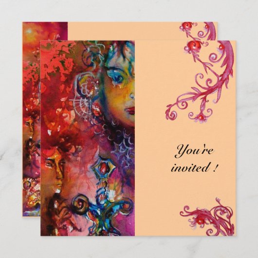 EXCALIBUR, helder rood, roze Kaart (Voorkant / Achterkant)