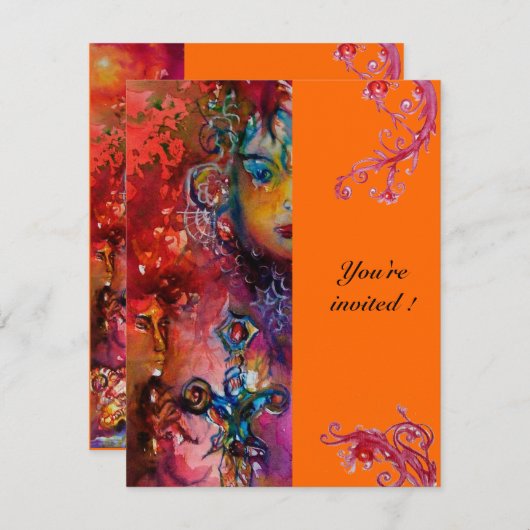 EXCALIBUR, helder rood, roze Kaart (Voorkant / Achterkant)