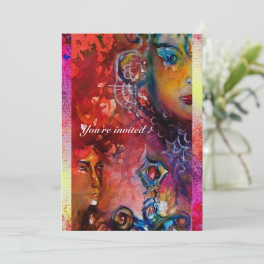 EXCALIBUR, helder rood, roze paars Kaart (Staand voorkant)