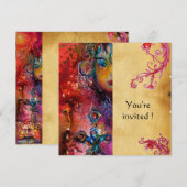 EXCALIBUR , helder rood ,roze paars perkament Kaart (Voorkant / Achterkant)