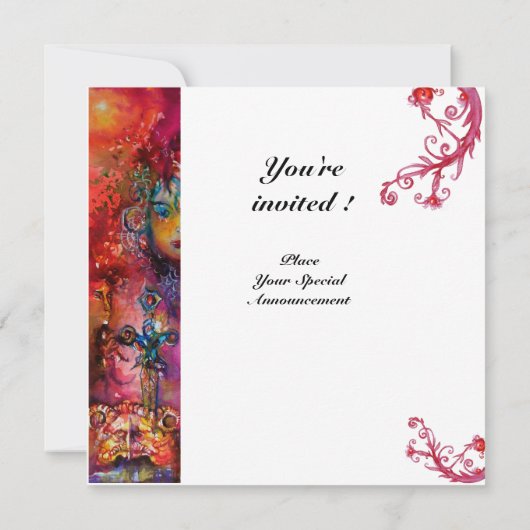 EXCALIBUR, helder rood, wit Kaart (Achterkant)