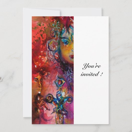 EXCALIBUR, helder rood, wit Kaart (Voorkant)