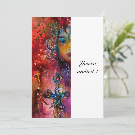 EXCALIBUR, helder rood, wit Kaart (Staand voorkant)