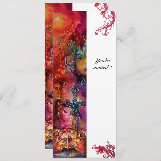 EXCALIBUR, helder rood, wit Kaart (Voorkant / Achterkant)