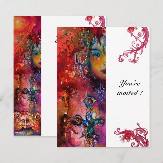 EXCALIBUR, helder rood wit Kaart (Voorkant / Achterkant)