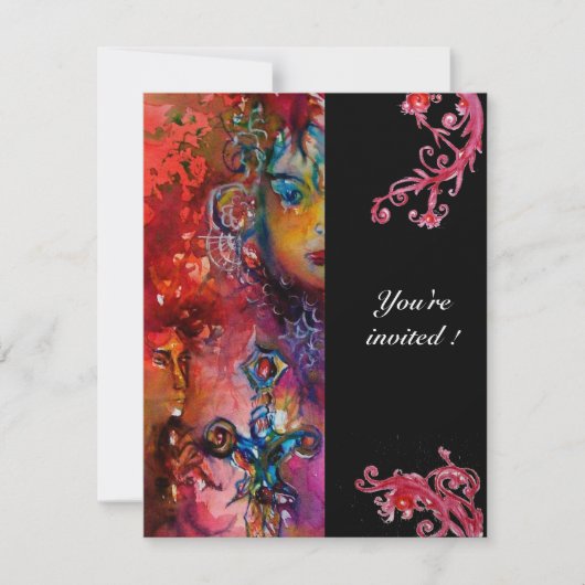 EXCALIBUR, helder rood, zwart Kaart (Voorkant)