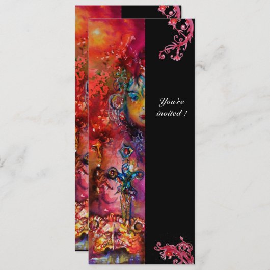 EXCALIBUR, helder rood, zwart Kaart (Voorkant / Achterkant)