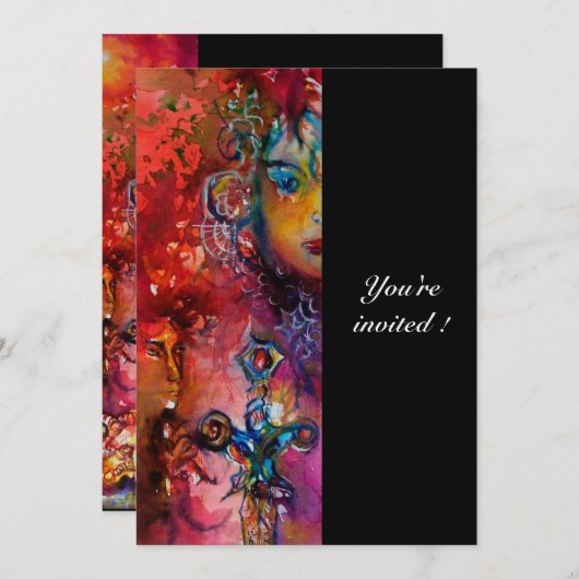 EXCALIBUR, helder rood, zwart Kaart (Voorkant / Achterkant)