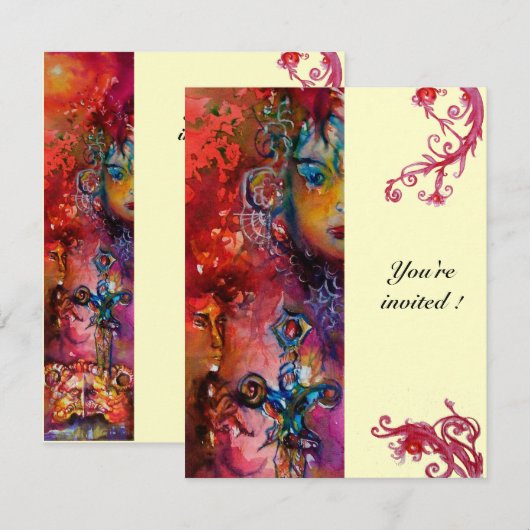 EXCALIBUR, heldere rode crème Kaart (Voorkant / Achterkant)