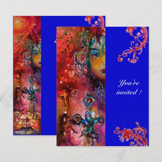 EXCALIBUR , helderrood ,blauw Kaart (Voorkant / Achterkant)