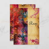 EXCALIBUR, helderrood, blauw perkament RSVP (Voorkant / Achterkant)