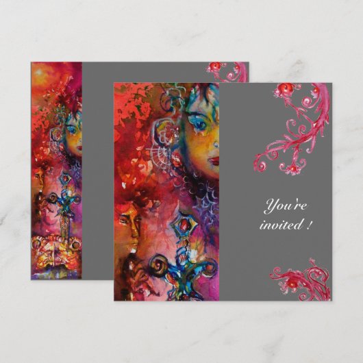 EXCALIBUR , helderrood, grijs Kaart (Voorkant / Achterkant)