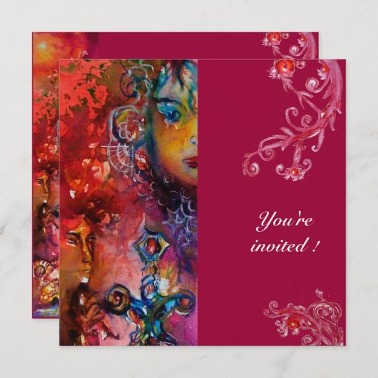 EXCALIBUR , helderrood , Kaart (Voorkant / Achterkant)