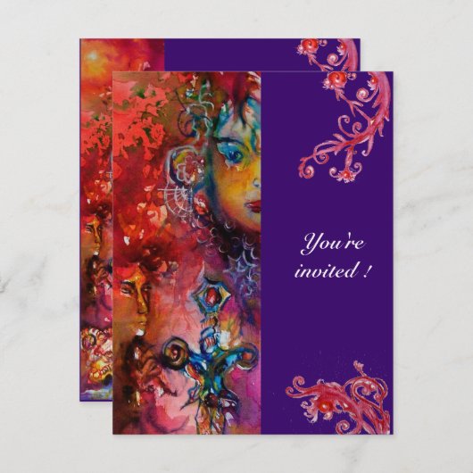 EXCALIBUR , helderrood, paars Kaart (Voorkant / Achterkant)